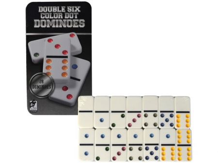 MADE - Domino v kovovém boxu 28 ks, 19x11cm