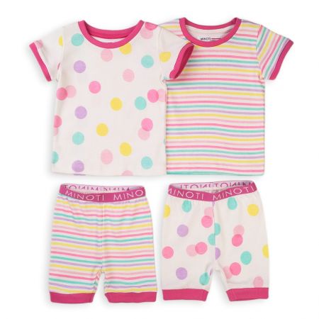 Pyžamo dívčí krátké, 2pack, Minoti, TG PYJ 10, růžová - 86/92