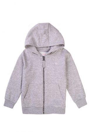 Mikina dívčí celopropínací s kapucí, Minoti, 6EMBZIP 3, šedá - 104/110