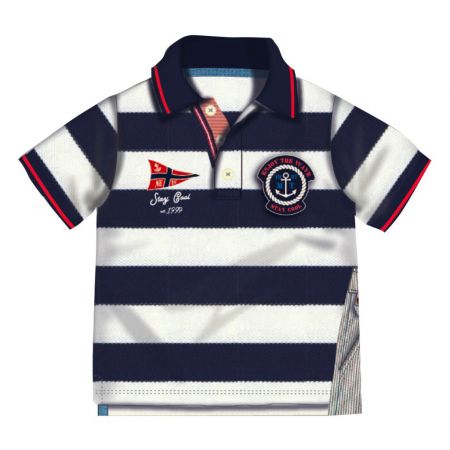 Tričko chlapecké POLO s krátkým rukávem, Minoti, Deck 6, modrá - 80/86