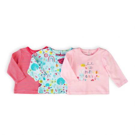 Tričko kojenecké s dlouhým rukávem 3pack, Minoti, Ladybug 4, holka - 56/62