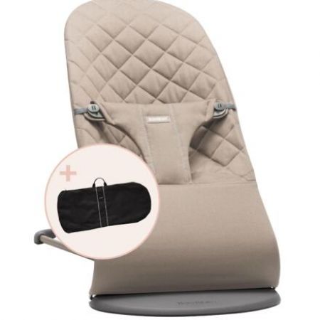 Ergonomické lehátko BabyBjörn Bliss Cotton béžové + transportní taška
