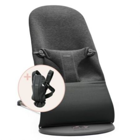 Ergonomické lehátko BabyBjörn Bliss Jersey šedé s nosítkem