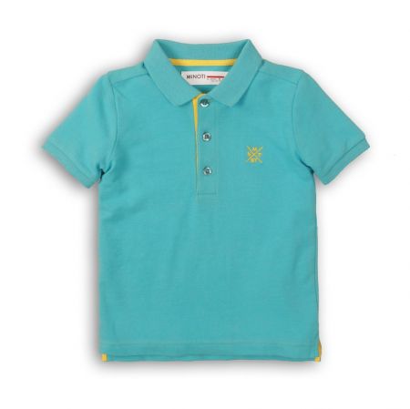 Tričko chlapecké Polo s krátkým rukávem, Minoti, 1POLO 10, tyrkysová - 80/86