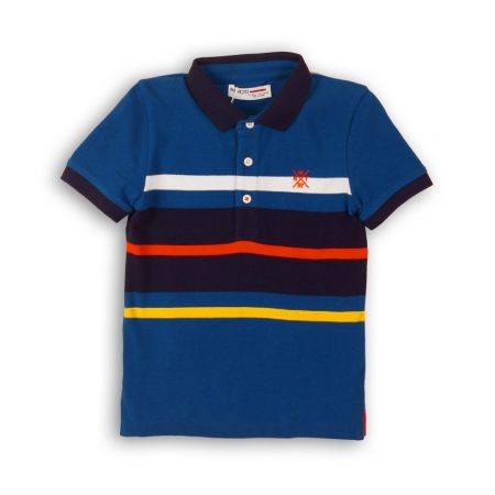 Tričko chlapecké Polo s krátkým rukávem, Minoti, Coastal 1, modrá - 98/104