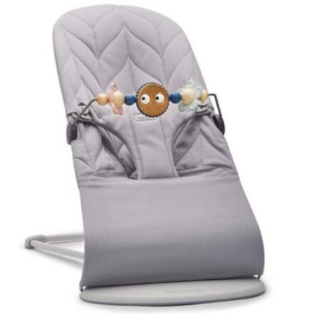 Ergonomické lehátko BabyBjörn Balance Bliss cotton s hračkou Googly Eyes světle šedé