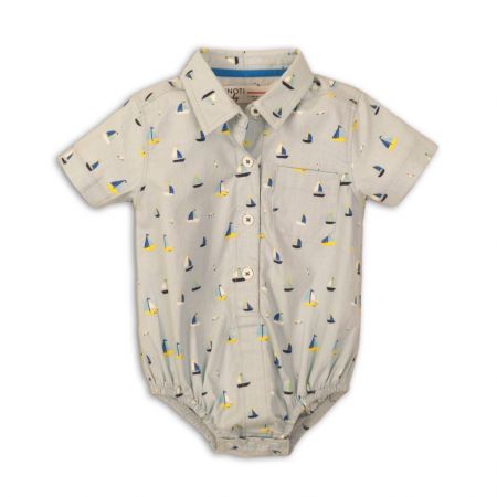 Body kojenecké s límečkem, Minoti, Seagull 2, světle modrá - 56/62