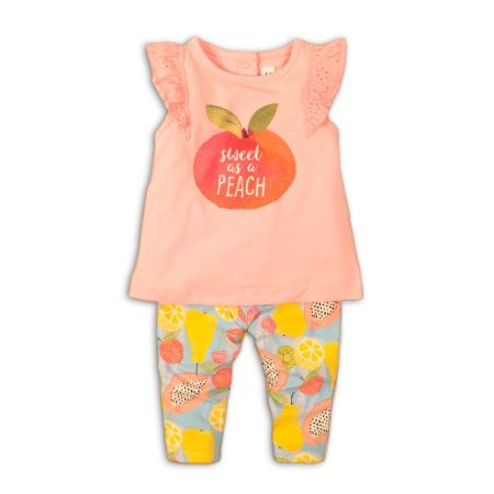 Kojenecká dívčí souprava - tričko a kalhoty, Minoti, Fruits 4, růžová - 74/80