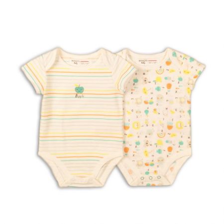 Body kojenecké 2pack, Minoti, ABC 5, bílá - 56/62