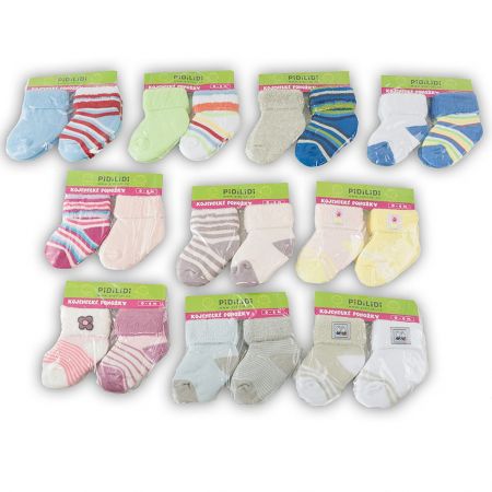 Kojenecké ponožky froté   (0 až 6m), Pidilidi, PD108, mix - 0-6m