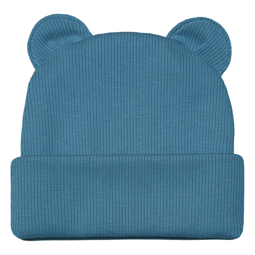 ESITO Zimní žebrovaná čepice s oušky Color - 34 / modrá