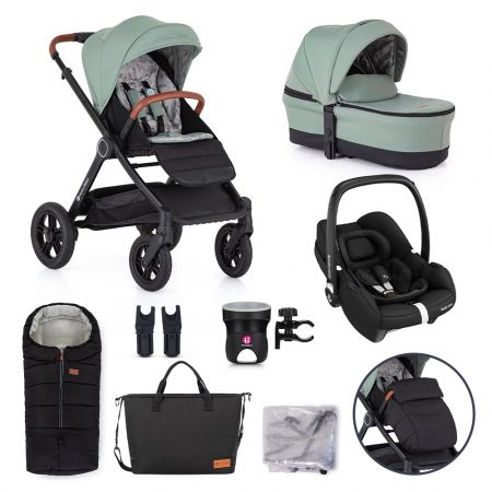 PETITEMARS PETITE&MARS Set XXL kočárek kombinovaný Trails Iron Green s příslušenstvím