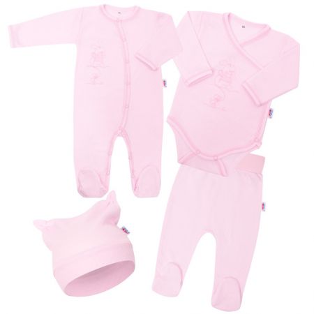 Kojenecká bavlněná soupravička New Baby Good Friends růžová 50