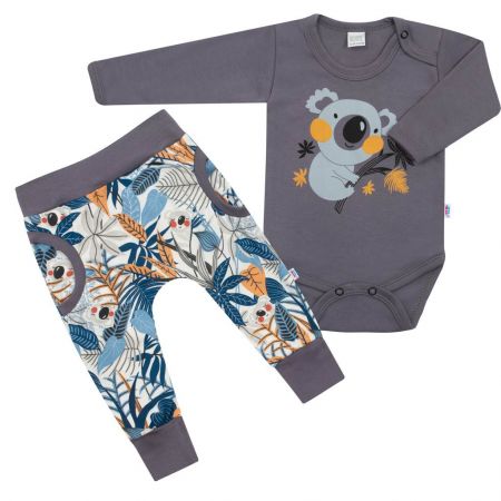 2-dílná bavlněná souprava New Baby Rebel graphit 80 (9-12m)