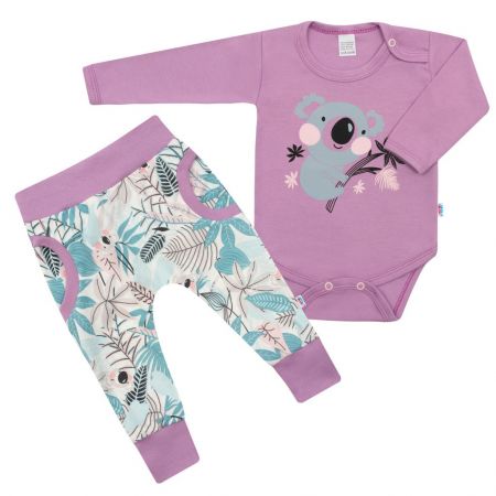 2-dílná bavlněná souprava New Baby Rebel lila 56 (0-3m)