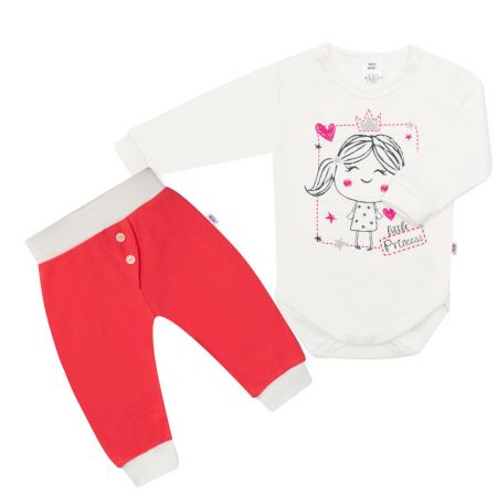 2-dílná bavlněná souprava New Baby Funny smetanovo-růžová 80 (9-12m)