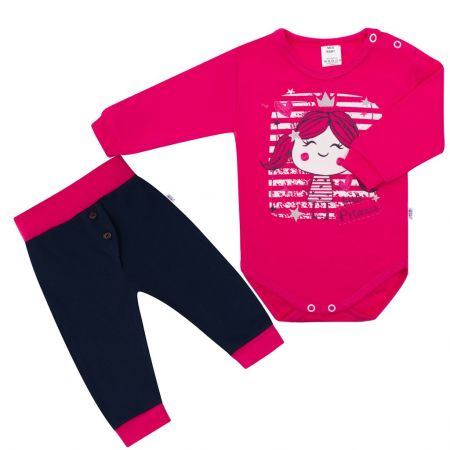 2-dílná bavlněná souprava New Baby Funny růžovo-modrá 80 (9-12m)
