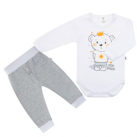 2-dílná bavlněná souprava New Baby Funny bílo-šedá 74 (6-9m)