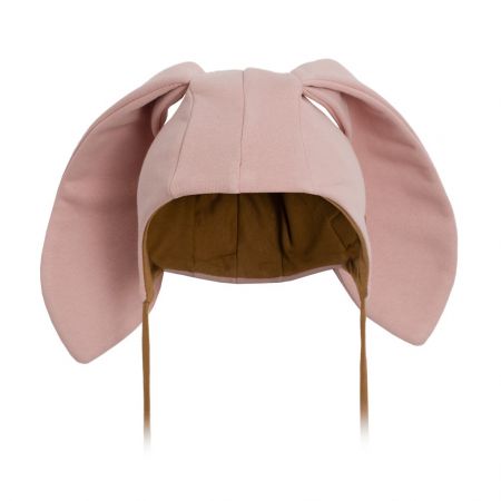 Kojenecká bavlněná čepička s oušky New Baby Favorite růžová 56 (0-3m)