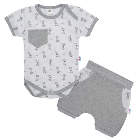 2-dílná letní bavlněná souprava New Baby Perfect Summer světle šedá 74 (6-9m)