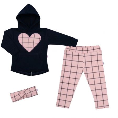 3-dílná holčičí bavlněná souprava New Baby Cool Girls modro-růžová 80 (9-12m)