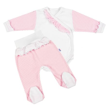 2-dílná kojenecká souprava New Baby Puntík II bílo-růžová 68 (4-6m)