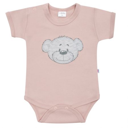 Kojenecké bavlněné body s krátkým rukávem New Baby BrumBrum old pink 86 (12-18m)