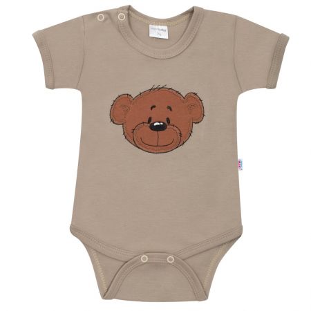 Kojenecké bavlněné body s krátkým rukávem New Baby BrumBrum latte 86 (12-18m)