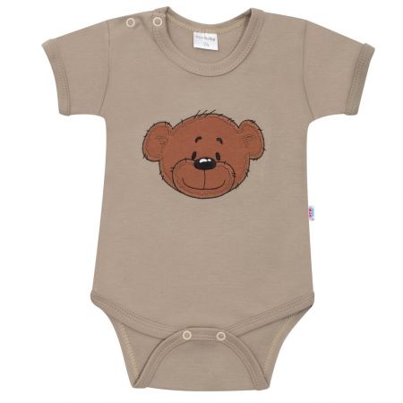 Kojenecké bavlněné body s krátkým rukávem New Baby BrumBrum latte 74 (6-9m)