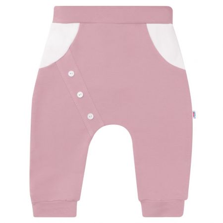 Kojenecké bavlněné tepláčky New Baby The Best růžové 80 (9-12m)