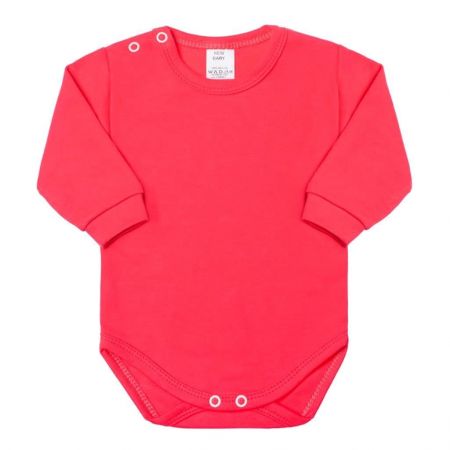 Kojenecké body s dlouhým rukávem New Baby malinové 74 (6-9m)