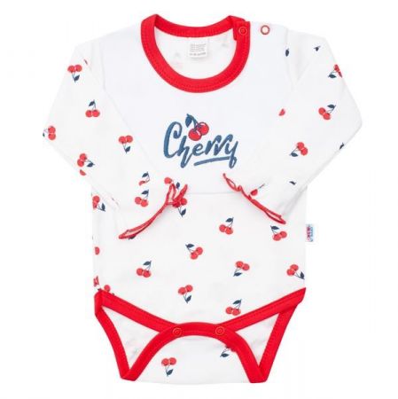 Kojenecké bavlněné body s dlouhým rukávem New Baby Cherry 86 (12-18m)