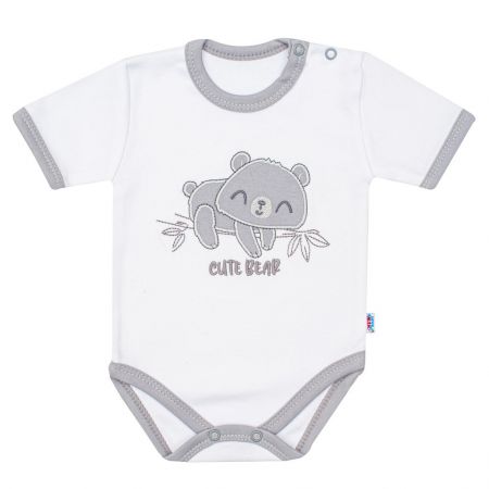 Kojenecké bavlněné body s krátkým rukávem New Baby Cute Bear 68 (4-6m)