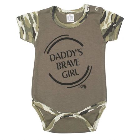 Kojenecké body s krátkým rukávem New Baby Army girl 80 (9-12m)