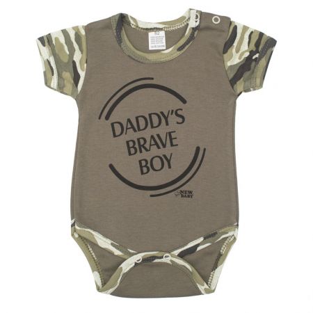 Kojenecké body s krátkým rukávem New Baby Army boy 62 (3-6m)
