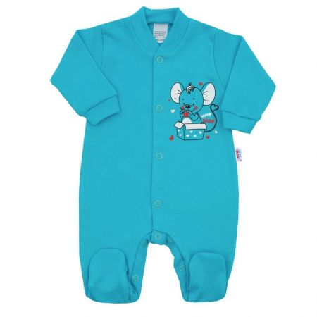 Kojenecký overal New Baby Mouse tyrkysový 86 (12-18m)
