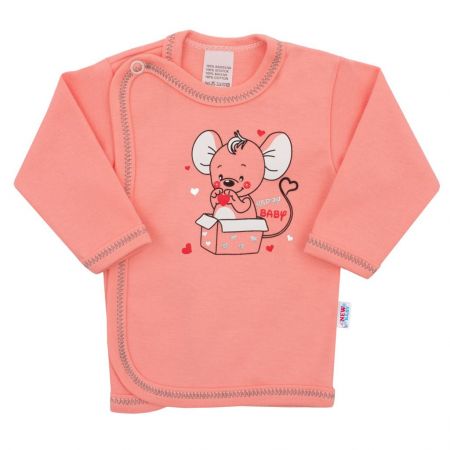 Kojenecká košilka New Baby Mouse lososová 56 (0-3m)