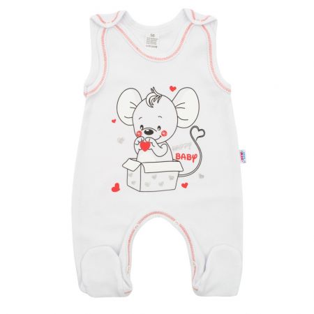 Kojenecké dupačky New Baby Mouse bílé 62 (3-6m)