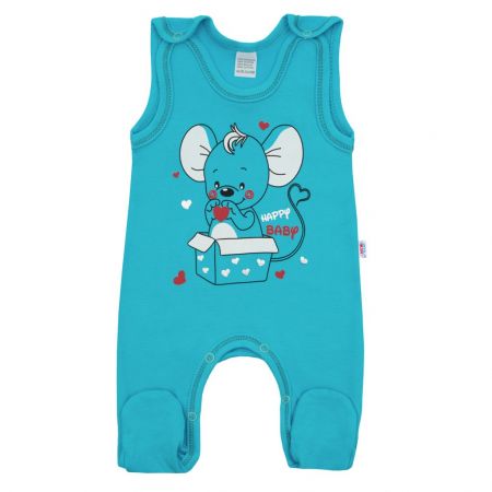 Kojenecké dupačky New Baby Mouse tyrkysové 56 (0-3m)