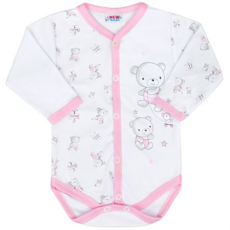 Kojenecké celorozepínací body New Baby Bears růžové 62 (3-6m)