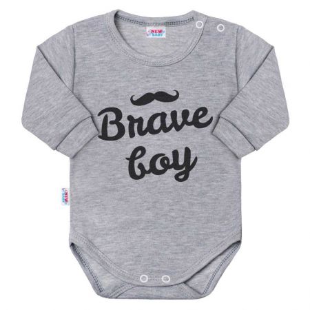 Kojenecké body s dlouhým rukávem New Baby Brave boy šedé 68 (4-6m)