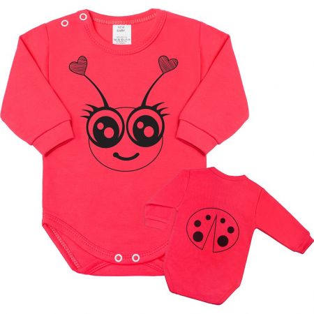 Kojenecké body s dlouhým rukávem New Baby Zvířátko Beruška růžové 74 (6-9m)