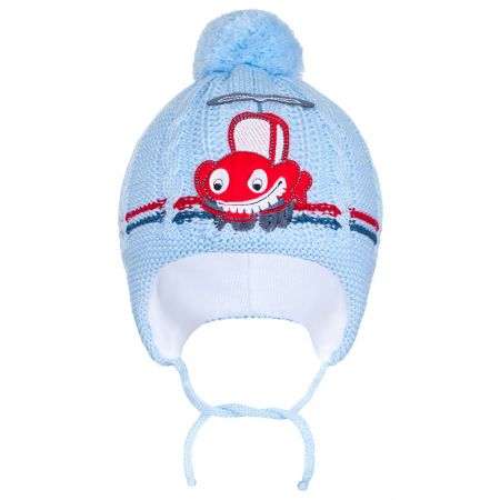 Zimní dětská čepička New Baby autíčko světle modrá 86 (12-18m)