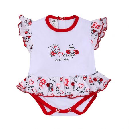 Kojenecké body s krátkým rukávem a volánkem New Baby Beruška 80 (9-12m)