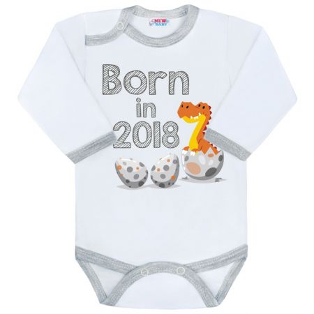 Body s potiskem New Baby Born in 2018 šedo-bílé 74 (6-9m)