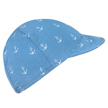 ESITO (handmade) Dětská kšiltovka mušelín Kotvička - XL / modrá