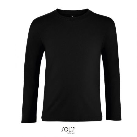 SOL'S Dětské tričko s dlouhým rukávem Imperial - Černá | 4 roky