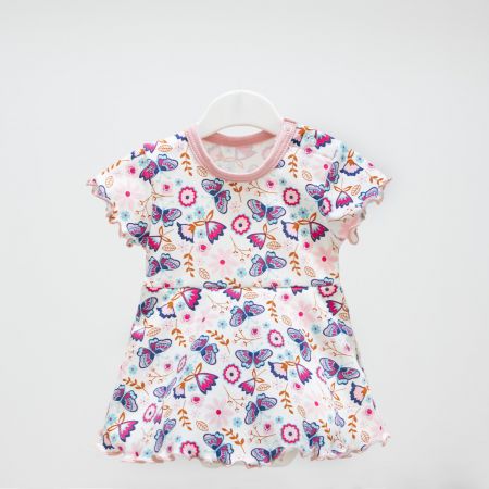 ESITO (handmade) Body šatičky Motýlek vel. 80 a 86 - 86 / růžová