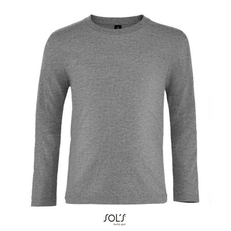 SOL'S Dětské tričko s dlouhým rukávem Imperial - Šedý melír | 4 roky