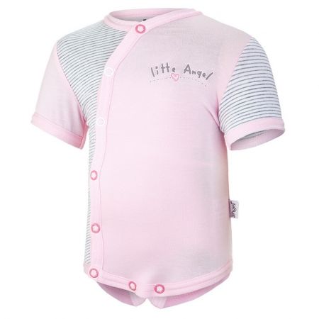 Little Angel Body tenké KR Outlast® - růžová baby/pruh bílošedý melír Velikost: 62